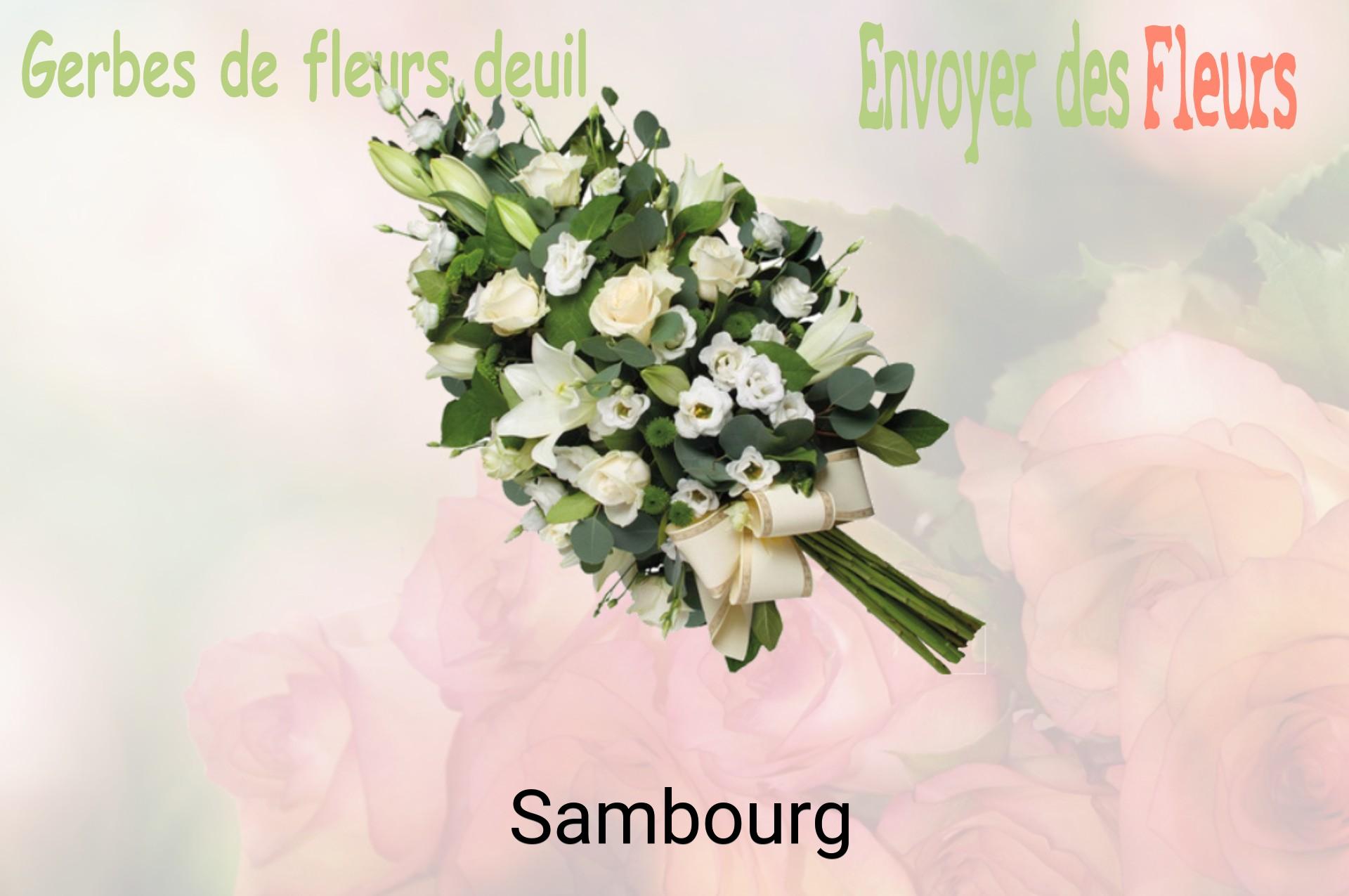 Gerbe de fleurs de deuil livrée à Sambourg